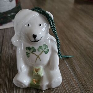 Belleek  Bear Christmas Ornament